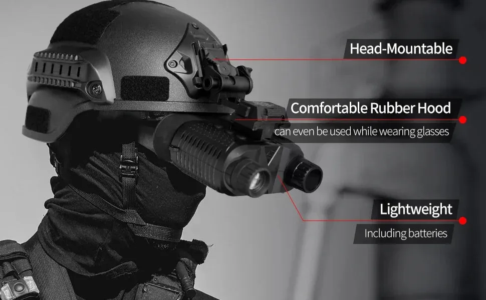 Night Vision Binoculars 8X Digital Zoom Tactical Helmet Head Mount Goggles Hunting Telescope 4K Infrared Binoculars