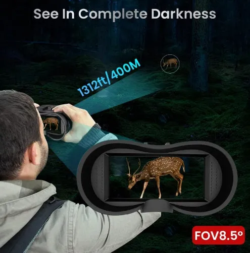 Night Vision Binoculars 8X Digital Zoom Tactical Helmet Head Mount Goggles Hunting Telescope 4K Infrared Binoculars