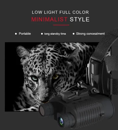 Night Vision Binoculars 8X Digital Zoom Tactical Helmet Head Mount Goggles Hunting Telescope 4K Infrared Binoculars