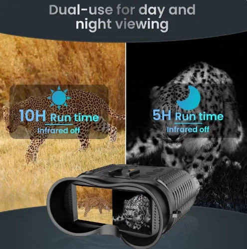Night Vision Binoculars 8X Digital Zoom Tactical Helmet Head Mount Goggles Hunting Telescope 4K Infrared Binoculars