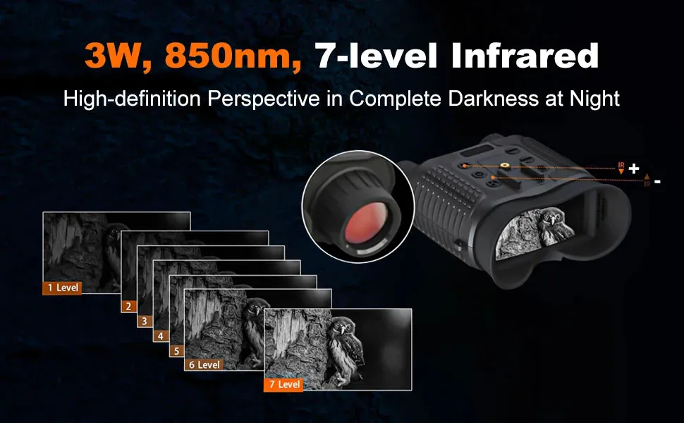 Night Vision Binoculars 8X Digital Zoom Tactical Helmet Head Mount Goggles Hunting Telescope 4K Infrared Binoculars