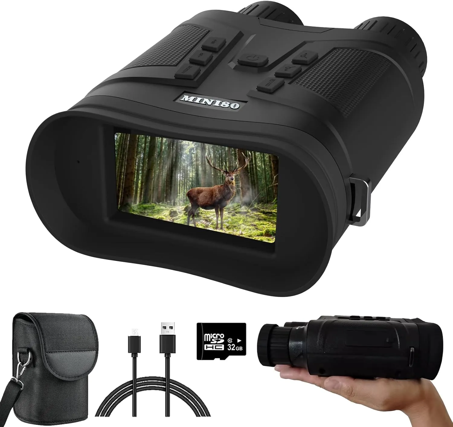 Night Vision Binoculars for Adults Aupabu 4K Infrared 6X Digital Zoom Goggles 6000mAh Rechargeable for Hunting, Wildlife, Camping and Surveillance with Case