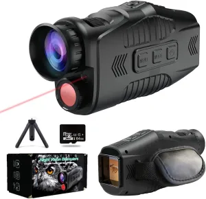Night Vision Binoculars for Adults, R11 1080P Monocular Night Vision Device 5X Digital Zoom Infrared Night Vision Telescope Outdoor Day Night Dual Use Full for Hunting & Camping