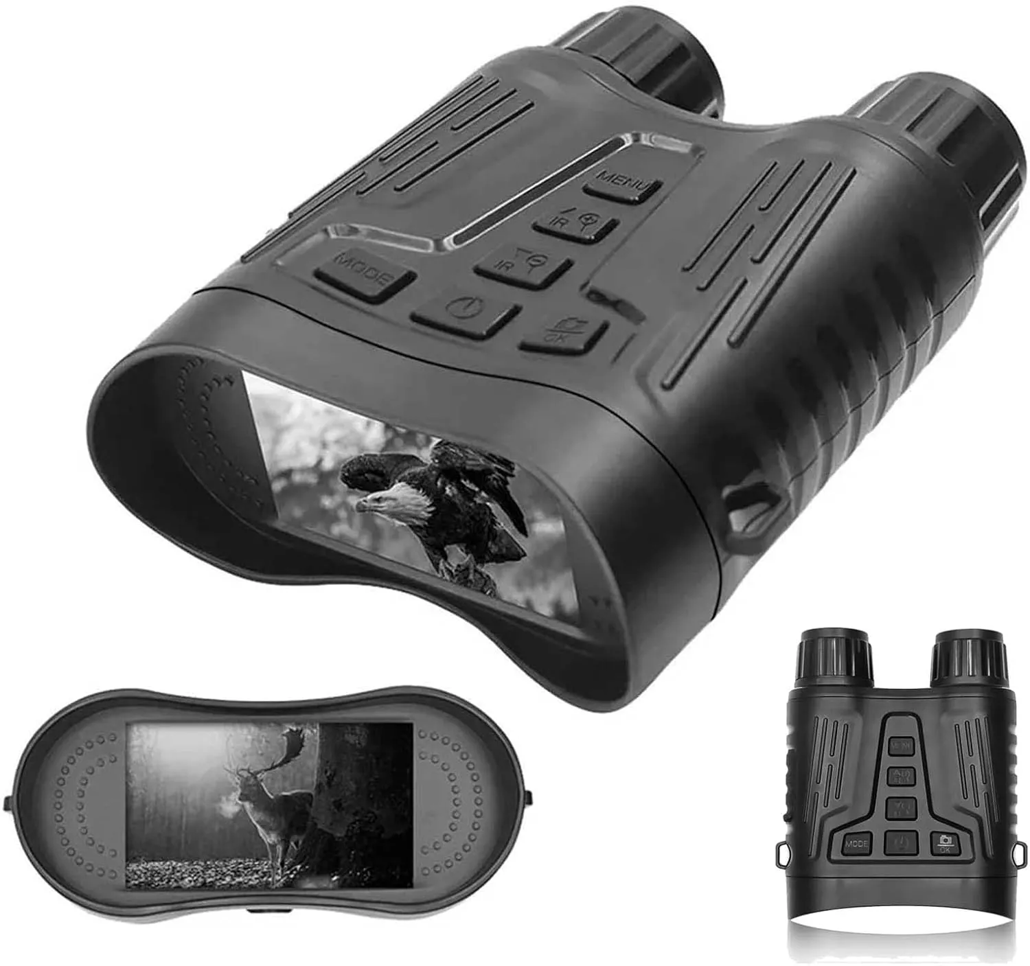 Night Vision Binoculars/4K 8X Infrared Night Vision Goggles Military with 32GB Memory Card and 3.2'' Large Screen Binoculars, Full Dark 300M