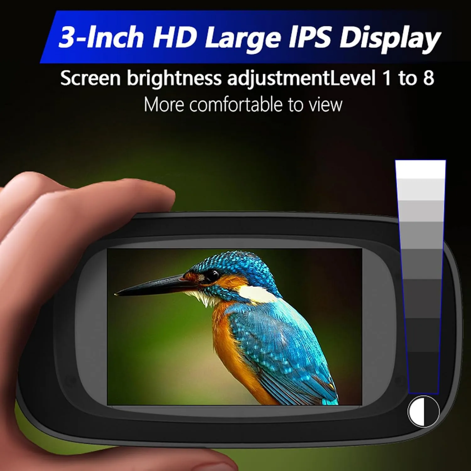 Night Vision Goggles, 2.5K 4MP Night Vision Binoculars for Adults, 3 Inch HD Screen Binoculars with 8X Digital Zoom, Type C, 5000mAh Rechargeable Battery