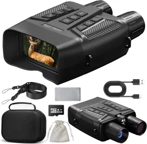 Night Vision Goggles - 4K Full Color Night Vision Binoculars for Adults, 58MP Double Lens Magnification,5000mAh Rechargeable Battery,64GB Card,1968FT Viewing Range for Camping Hunting & Security,Black