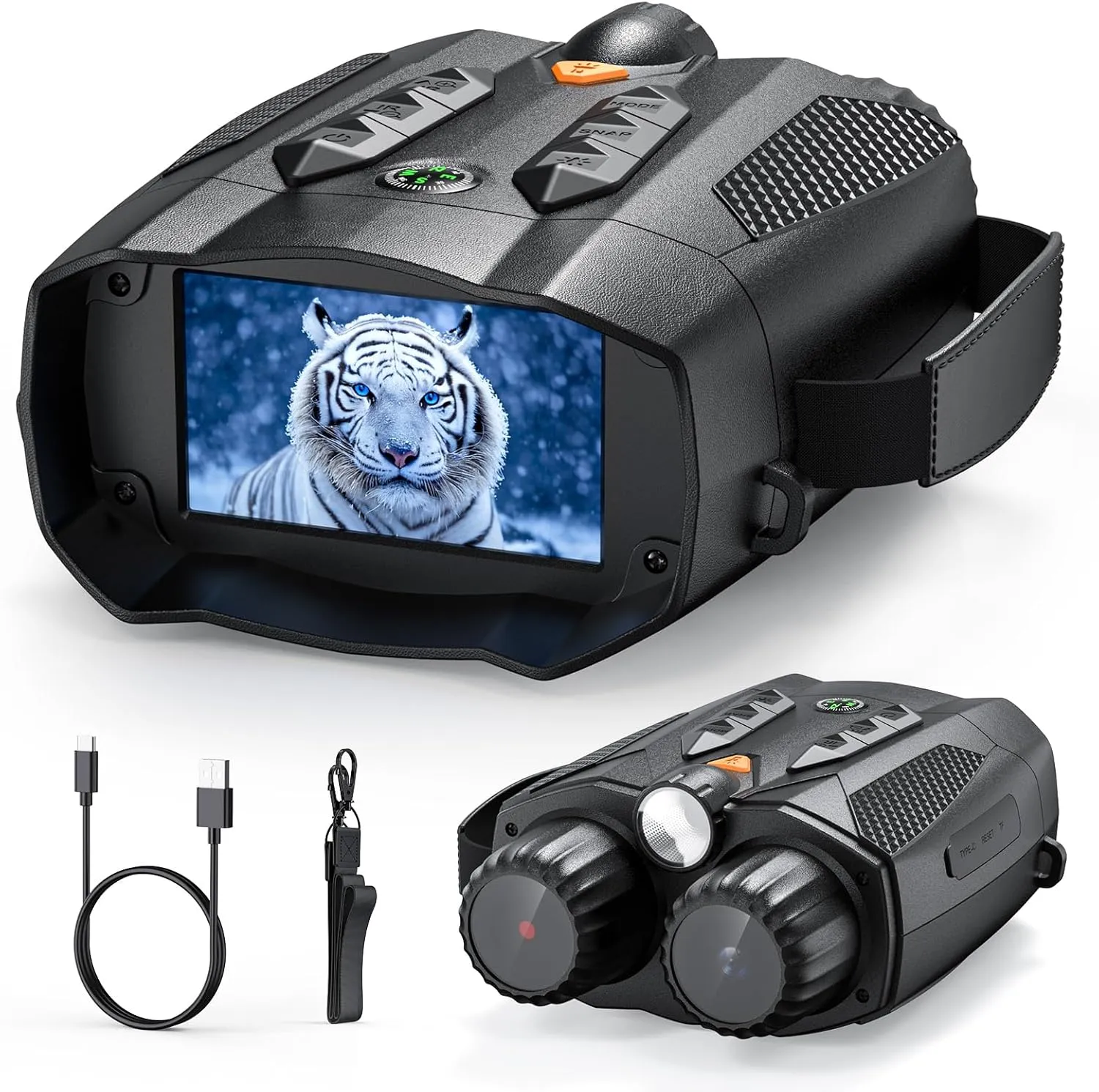 Night Vision Goggles – 4k Night Vision Binoculars 5W IR Illumination, 800M Detection Range, Built-in Tactical Flashlight | Camping, Hunting