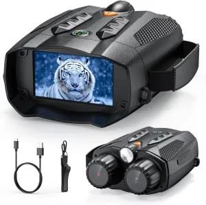 Night Vision Goggles – 4k Night Vision Binoculars 5W IR Illumination, 800M Detection Range, Built-in Tactical Flashlight | Camping, Hunting