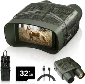 Night Vision Goggles - 4K Night Vision Binoculars for Adults, 3'' Hd Screen Night Vision Goggles Rechargeable Binoculars Built In, 32GB Card to Save Photos and Videos, for Hunting, Camping, Travel