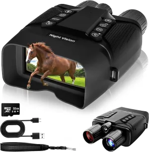 Night Vision Goggles - 4k Night Vision Binoculars for Adults - 40MP 8X Digital Zoom, 3'' Large Screen, Backlit Buttons, 5000mAh Battery, 1968FT, Infrared Binoculars for Hunting Security (Black)