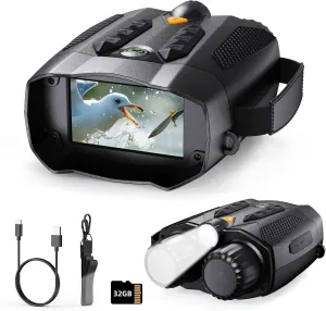 Night Vision Goggles - 4K Night Vision Binoculars with 5000mAh,Binoculars for Adults-3'' HD Screen for Camping,Security and Wildlife Observation