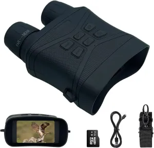 Night Vision Goggles - 4K Rechargeable Night Vision Binoculars for Adults, 3'' Large Screen Digital Infrared Night Vision with 32GB Memory Card can Save Photo and Video