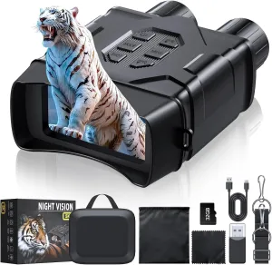 Night Vision Goggles 5K Infrared Binoculars 4" Large Screen Night Vision Binoculars for Adults, 10x Zoom Digital Night Vision with WiFi 32GB Memory Save Photo and Video