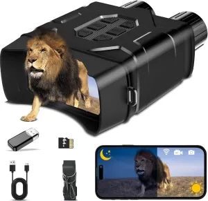 Night Vision Goggles, 5K Video & 96MP Image, 1500yd Full Night Range, 12H Battery, 4" IPS Screen, 10X Zoom, 64GB Card Included, Night Vision Binoculars for Hunting/Security(5k,4k,2.5k)