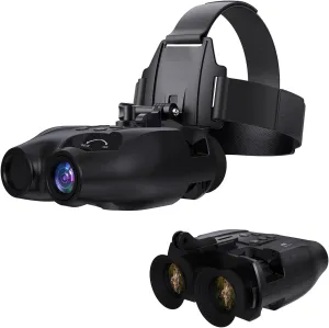 Night Vision Goggles, 984ft Digital Infrared Night Vision Binoculars, Head or Helmet Mounted, 1080P Video Recording, 5X NVG for Travel & Outdoor Hunting