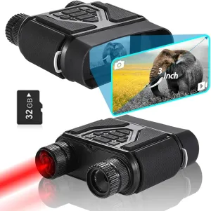 Night Vision Goggles, 984ft Night Vision Binoculars with 3'' HD Screen, 8X Digital Zoom & 7 Levels of IR, Gear for Hunting & Camping
