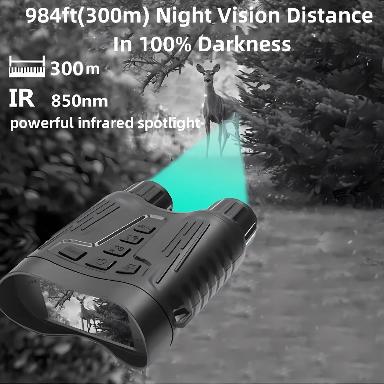 Night Vision Goggles Binoculars for Adults, 36MP 4K 8X Infrared Night Vision Binoculars Scopes Head Mount with 32GB TF Card 3.2" TFT Screen Night Hunting Binoculars for Save Photo & Video (NV2180)