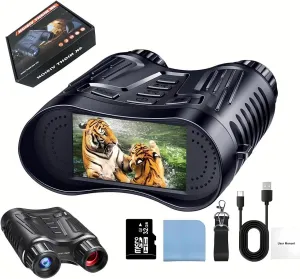 Night Vision Goggles Binoculars for Adults, 36MP 4K 8X Infrared Night Vision Binoculars Scopes Head Mount with 32GB TF Card 3.2" TFT Screen Night Hunting Binoculars for Save Photo & Video (NV2180)