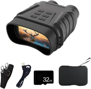 Night Vision Goggles for Adults,3'' TFT Night Vision Binoculars,8X Digital Zoom,with 32GB Memory Card Can Save Photos and Videos,Black
