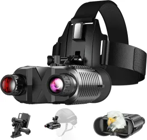 Night Vision Goggles Head Mounted, 1312FT Night Vision Binoculars Compatible with Military Tactical Helmet, Infrared Long Focus 8X Digital Zoom/32GB SD Card