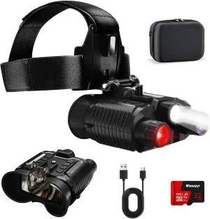 Night Vision Goggles Head Mounted, 4K Night Vision Binoculars for Adults with White Fill Light, Rechargeable, 8X Digital Zoom, NVG Goggles for Tactical Helmet