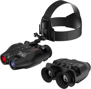 Night Vision Goggles Head Mounted for Adults,984FT Rechargeable Infrared Digital Binoculars,5X Digital Zoom, Hands Free Night-Vision Goggles with 32GB TF Card, Photo & Video Capture,Head Strap