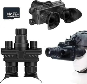 Night Vision Goggles Head Mounted with 32G Memory Card, Thermal Goggles Military Tactical 4K Digital Night Vision Goggles/Night Vision Binoculars for Adults