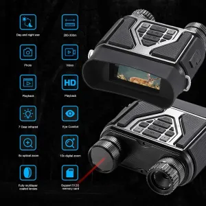 Night Vision Goggles, Night Vision Binoculars for Adult with 3" HD Screen, 8X Digital Zoom, 4000mAh Rechargeable Battery for Outdoor, Camping and Travel,Black