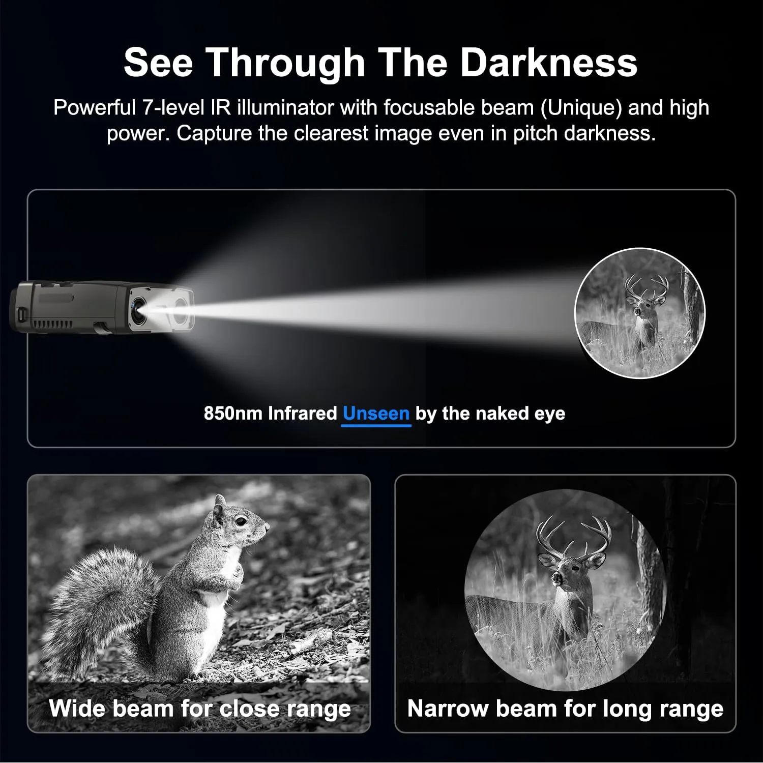 Night Vision Goggles, True 4K Full-Color Night Vision Binoculars, Built-in Powerful Focusable IR, 6000mAh Rechargeable Battery, Super Large Display, Long Viewing Range, Free 64GB Card (Silver)
