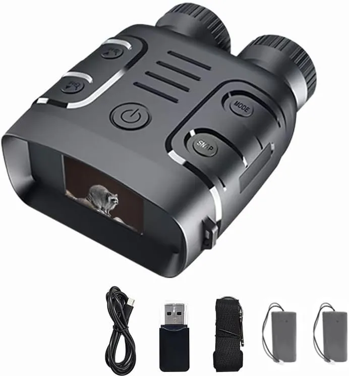 Night Vision Goggles,Night Vision Binoculars for Adults with 2* Rechargeable Batteries,7-Level Infrared & 10X Zoom,2.4”HD Screen Hunting nvg Support Recording and Playback,Great Presents for Men,Black