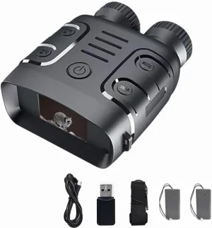 Night Vision Goggles,Night Vision Binoculars for Adults with 2* Rechargeable Batteries,7-Level Infrared & 10X Zoom,2.4”HD Screen Hunting nvg Support Recording and Playback,Great Presents for Men,Black
