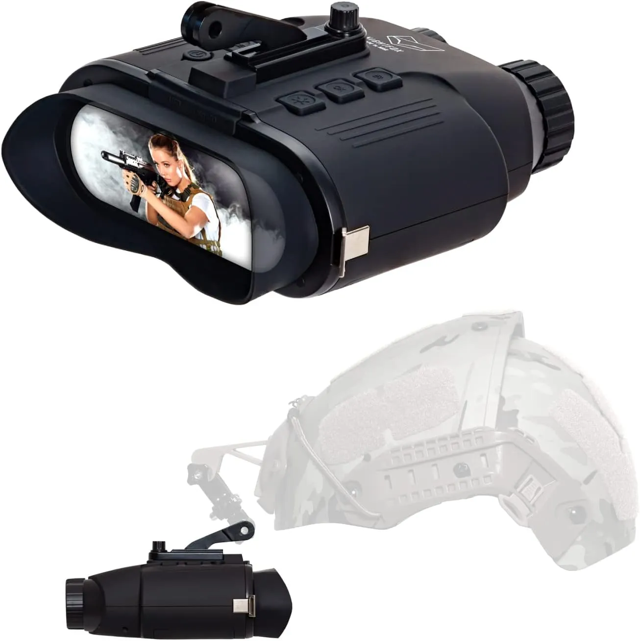 Nightfox Cape Night Vision Goggles for Helmet | 1x Magnification | Infrared 940nm | Records Video | Airsoft Tactical Gear