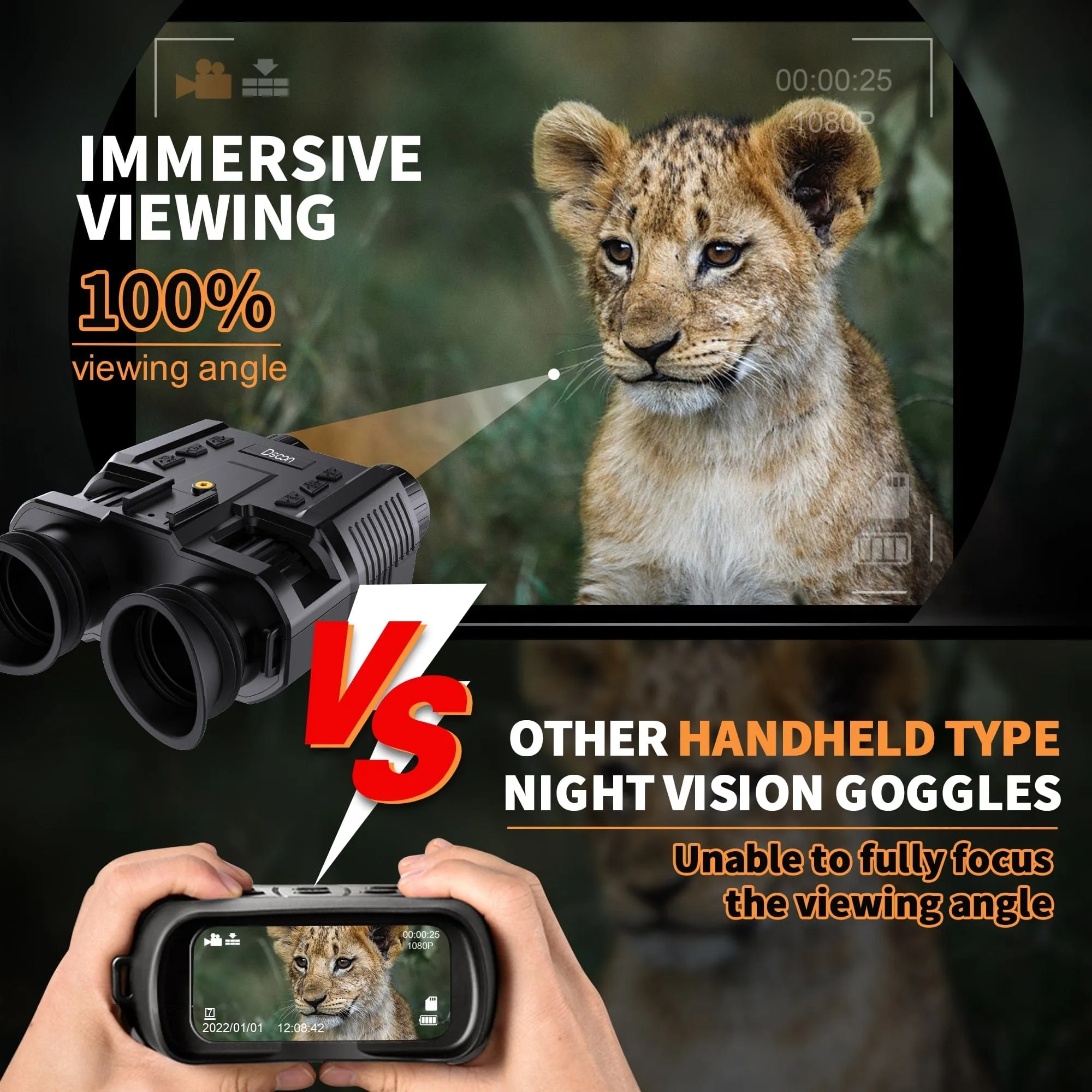 NightHunter Pro-X Tactical Infrared Night Vision Binocular Goggles
