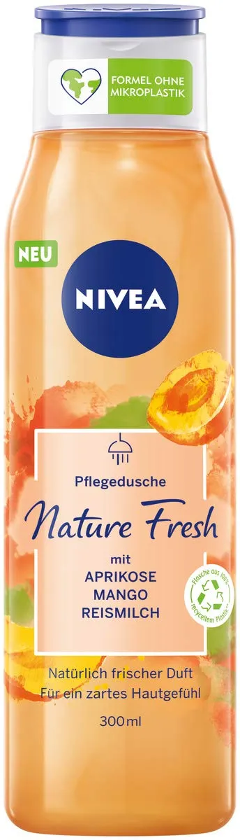 NIVEA Fresh Blends Apricot (300 ml), Shower Gel with Refreshing Apricot Scent, Shower Gel for Women, Vegan Shower Gel with Fruit Extracts and Plant Based Milk