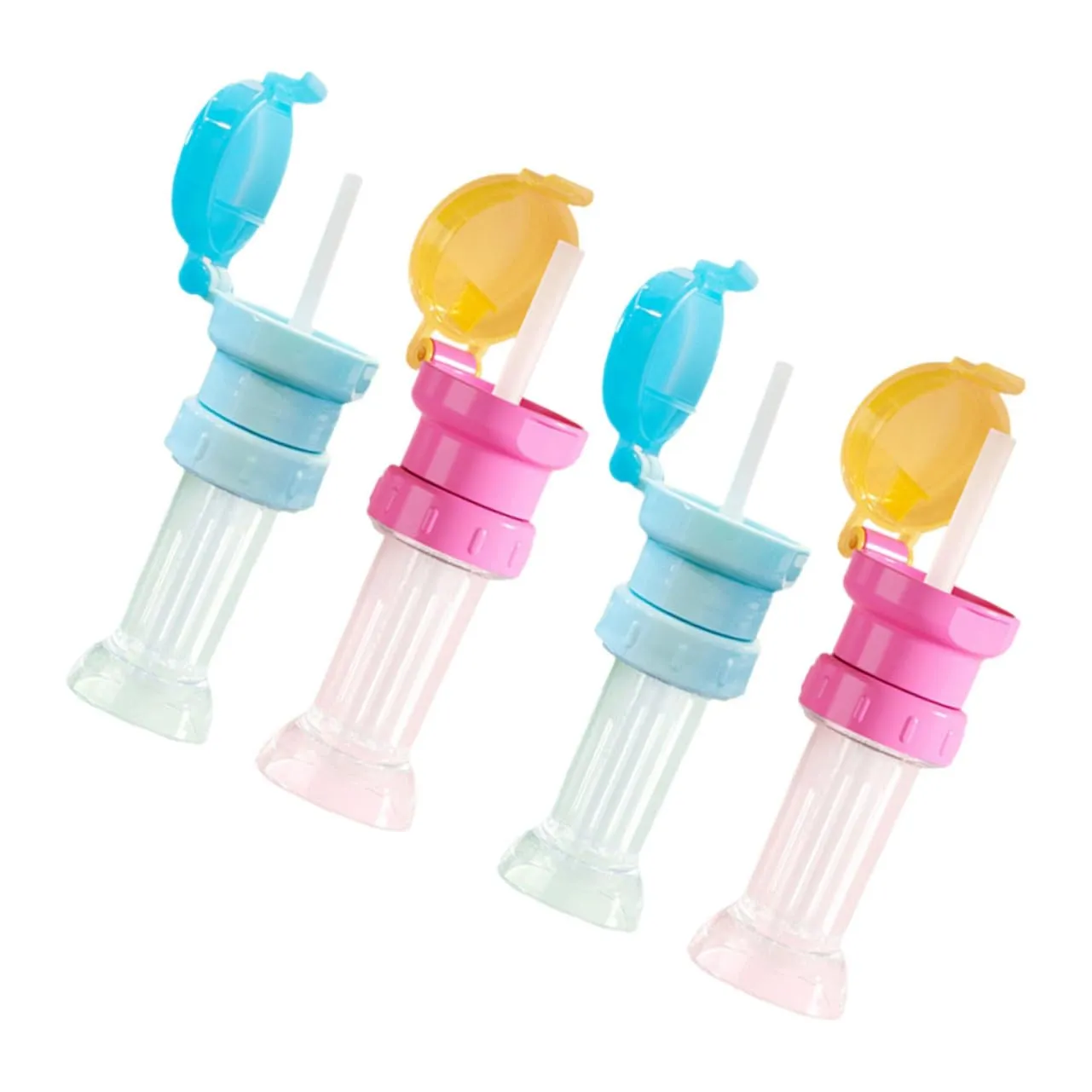 NUOBESTY 1set Water Bottle Adapter Caps with Straws Water Bottle Topper for Safe and Easy to Clean Design 4pcs