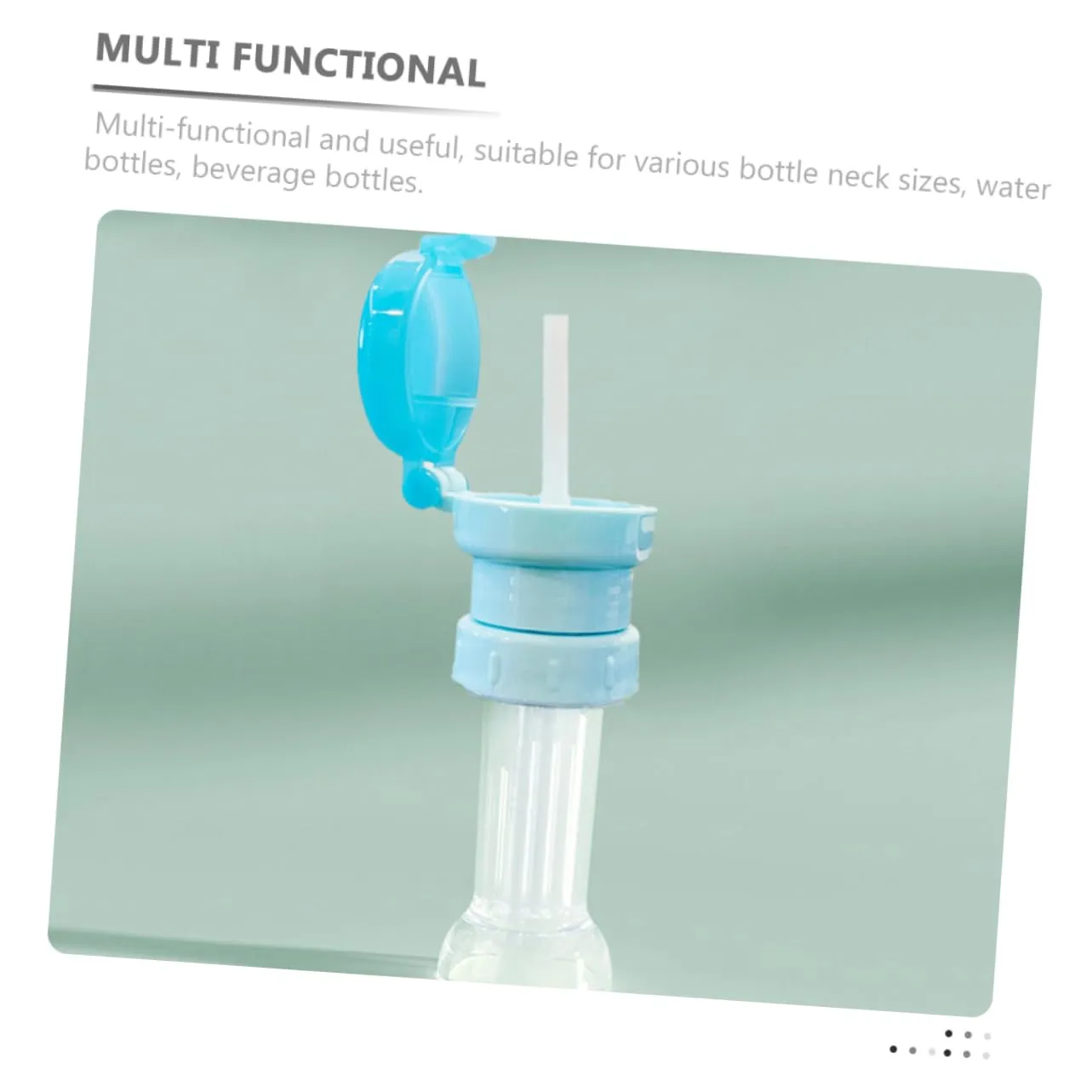 NUOBESTY 1set Water Bottle Adapter Caps with Straws Water Bottle Topper for Safe and Easy to Clean Design 4pcs
