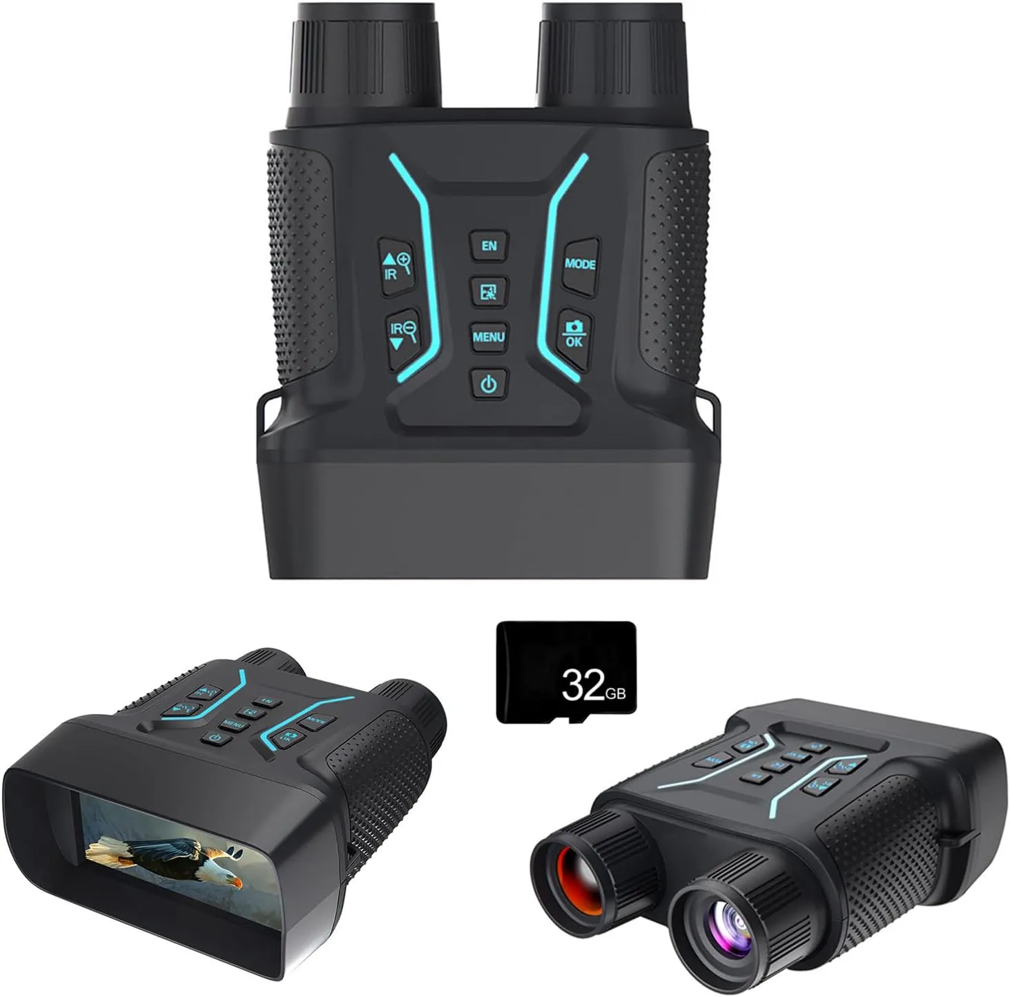 NV2183 Night Vision Goggles,4K Infrared Night Vision Binoculars,4 Color Effects Can Be Used During The Day and at Night,1312FT Night Vision Scope for Camping