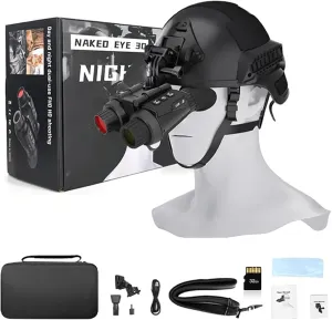 NV8300 4K Night Vision Goggles with 3D Vision Effect, Rechargeable Night Vision Binoculars Military Tactical, 8X Digital Zoom, 7-Level Infrared, Helmet-Mounted Night Vision
