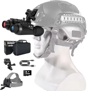 NV8300 Head-Mounted Night Vision Goggles for Adults, 3D 36MP 4K Thermal Goggles Military Tactical Digital Infrared Night Vision Binoculars with 32GB Memory Card