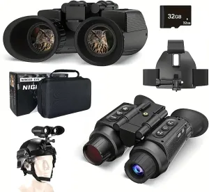 NV8300 Night Vision Goggles Head Mounted, 4K 3D Visual Digital Infrared Adult Night Vision Binoculars with Head Strap and 32GB Memory Card
