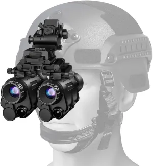 NVG Night Vision Goggles - Helmet Mounted 2K Night Vision Binoculars Adults with 4 Color Modes 4X Magnification, HD Recording & Playback for Hunting Surveillance (Helmet Not Included)