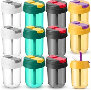 Olgaa 12 Pack Water Bottles Bulk for Kids With Straw 10 oz End of the Year Gifts for Students from Teacher Reusable Leak Portable Plastic Sports Summer Drink Water Bottles
