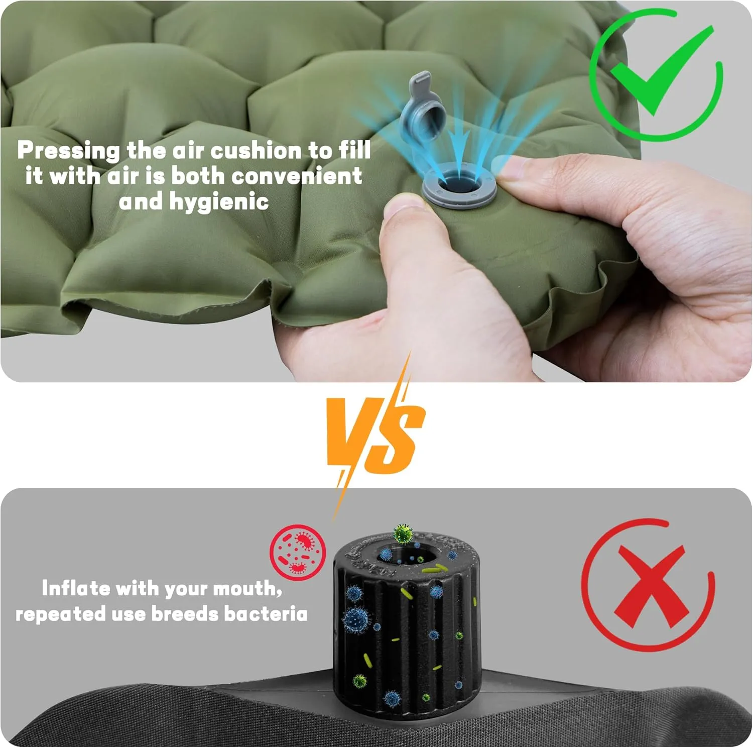 ONTYZZ Inflatable Seat Cushion Airplane Seat Cushion Lightweight Travel Cushion for Climbing Hiking Office Airplane Stadium