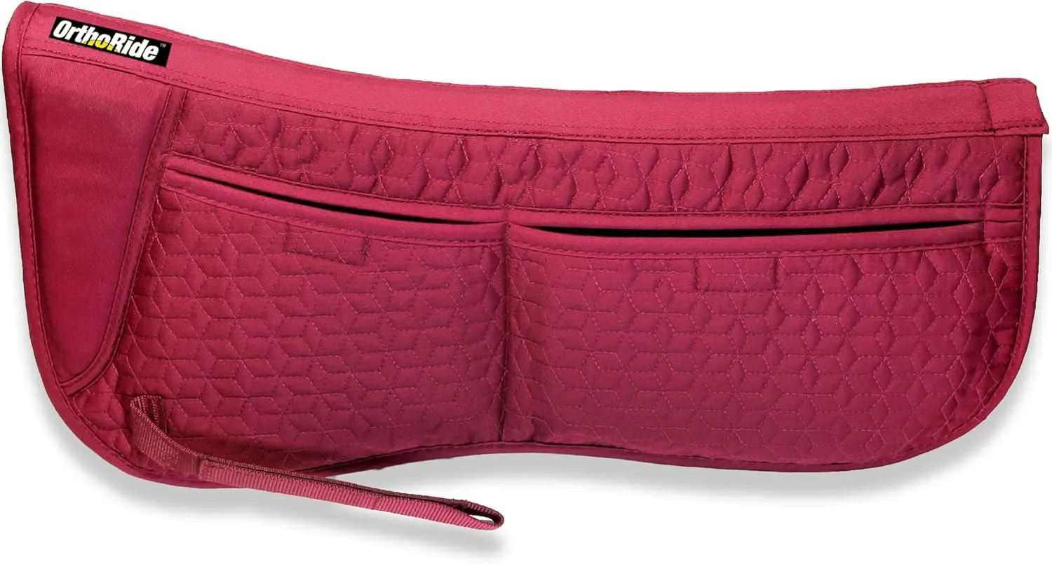 OrthoRide English Half Pad English Saddle Pad Quilted Correction Pad Adjustable 12 Memory Foam Inserts English can be Used w Western, Dressage
