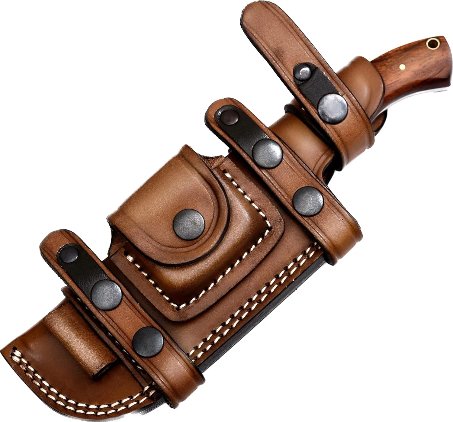Ottoza D2 Steel Tracker Knife with Sheath & Wood Handle, Outdoor Knife Survival Knife Camping Knife - D2 Knife - D2 Steel Fixed Blade Hunting Knives for Men Horizontal Carry Knife Sheath