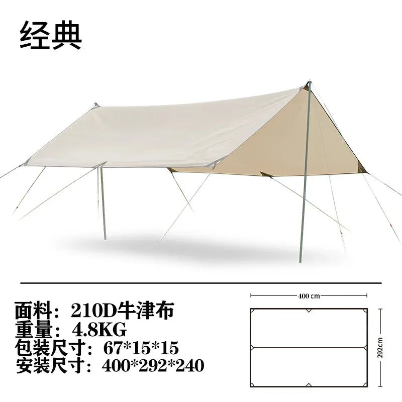 Outdoor Camping Thickened Double Rain Protection Sunscreen Indian Pyramid Wild Sky Curtain Park Mosquito Repellent Tent