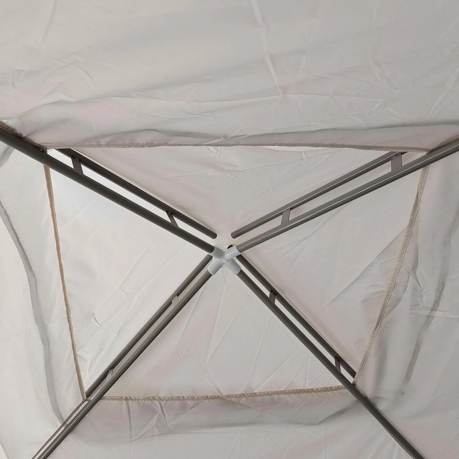 Outsunny 10'x10' Canopy Tent With Mesh Netting And Double Tier Roof, Cream