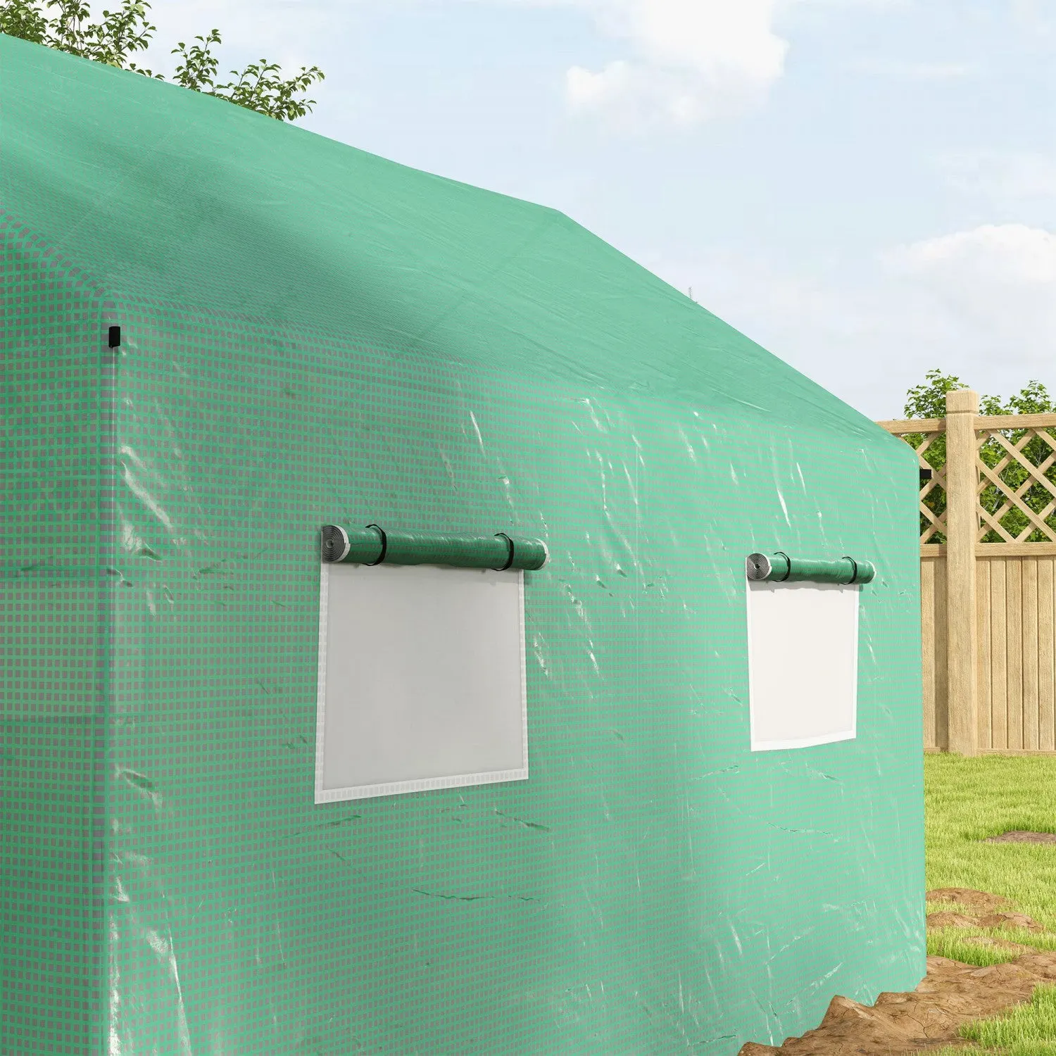 Outsunny Tunnel Greenhouse With Uv-resistant Pe Cover, 6.6' X 10' X 6.6'|Outsunny Serre Tunnel Avec Couverture Pe Resistante Aux Uv