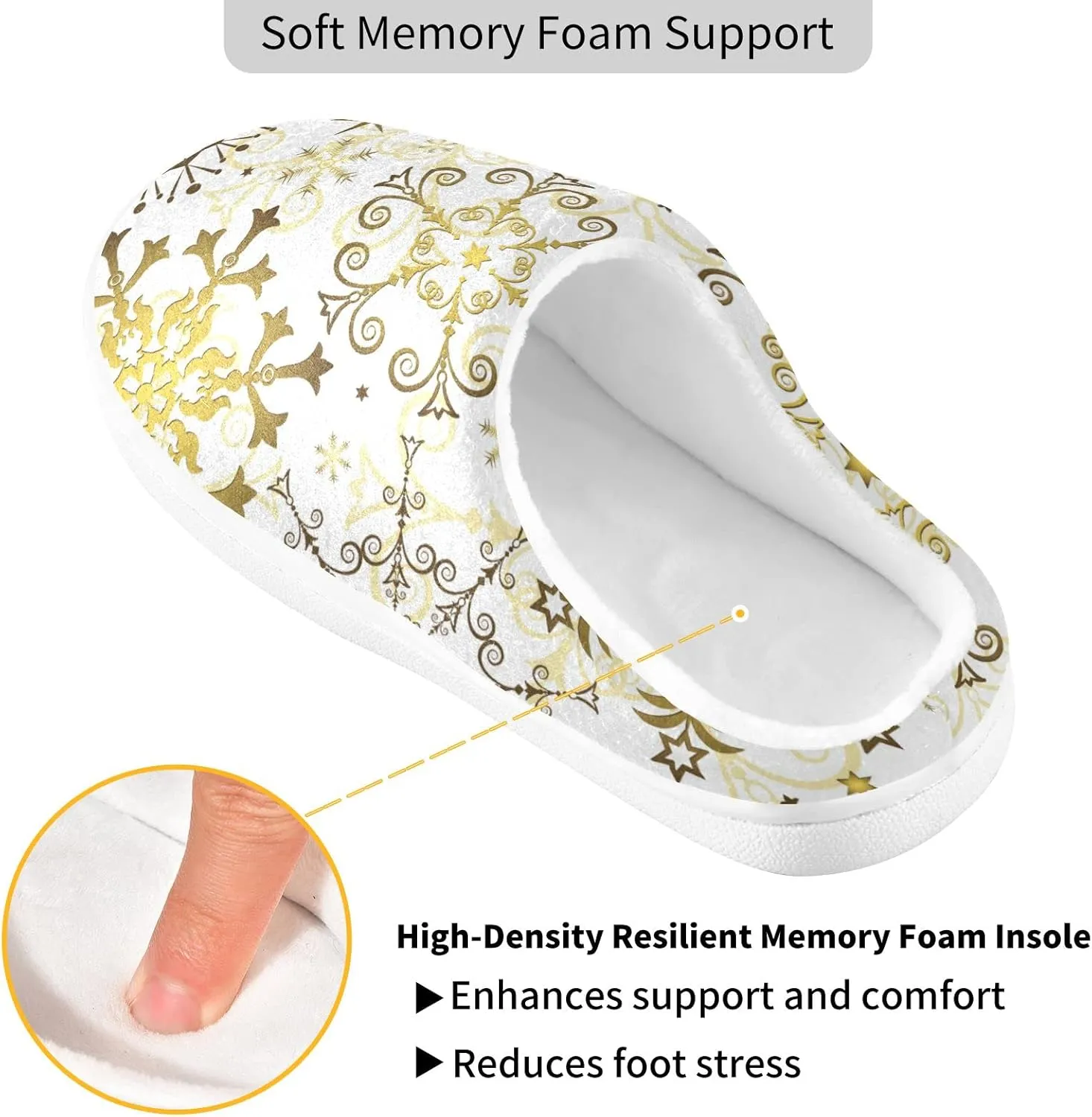 Oyihfvs Unisex Memory Foam Warm Slippers Comfort Soft Casual Shoes for Indoor Outdoor S-XXXL