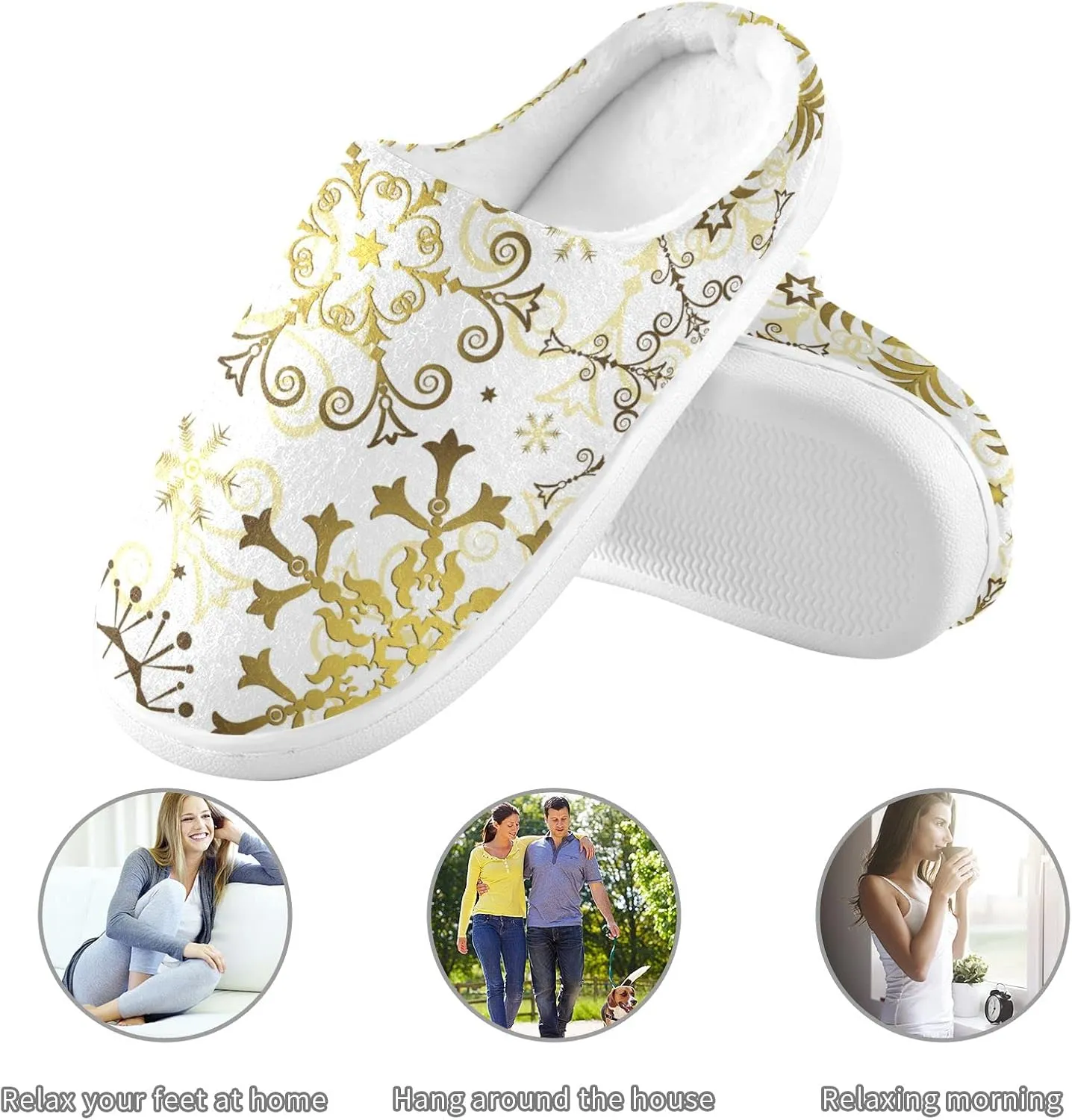 Oyihfvs Unisex Memory Foam Warm Slippers Comfort Soft Casual Shoes for Indoor Outdoor S-XXXL